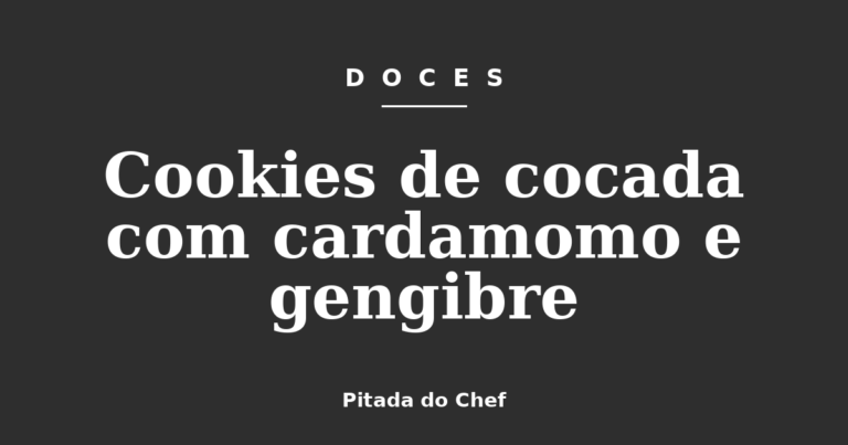Cookies de cocada com cardamomo e gengibre