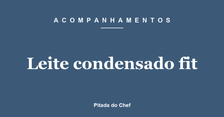 Leite condensado fit