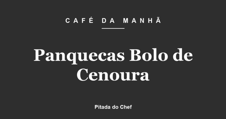 Panquecas Bolo de Cenoura