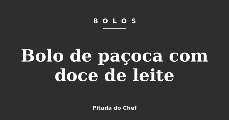 Bolo de paçoca com doce de leite