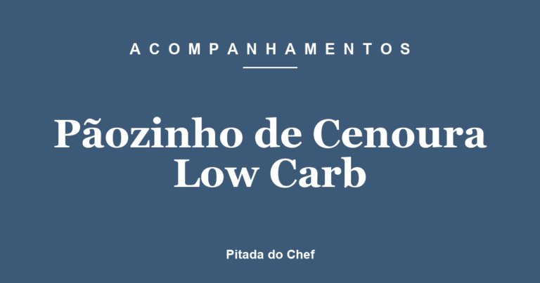 Pãozinho de Cenoura Low Carb