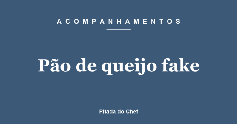 Pão de queijo fake