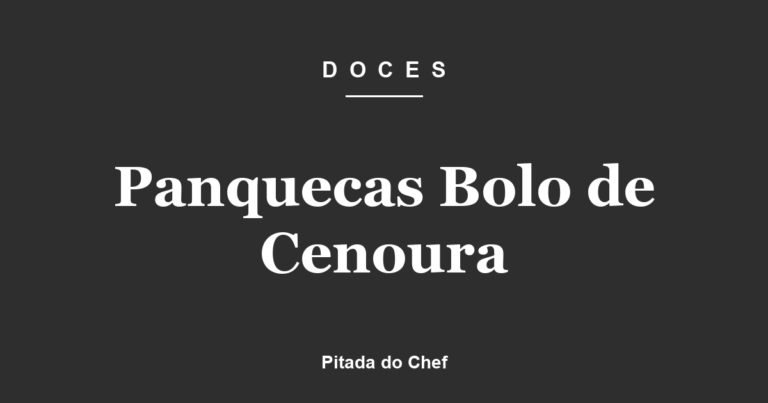 Panquecas Bolo de Cenoura