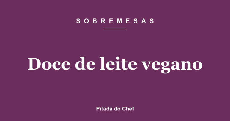 Doce de leite vegano
