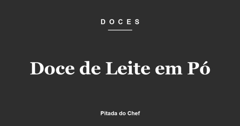 Doce de Leite em Pó