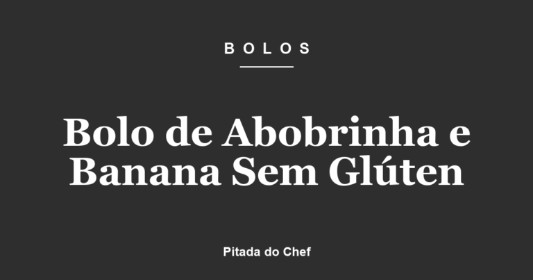 Bolo de Abobrinha e Banana Sem Glúten