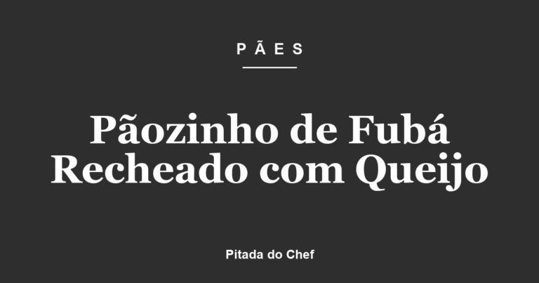 Pãozinho de Fubá Recheado com Queijo