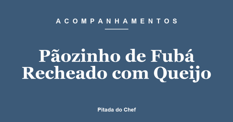 Pãozinho de Fubá Recheado com Queijo
