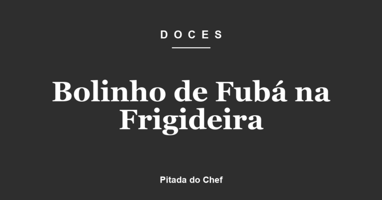 Bolinho de Fubá na Frigideira