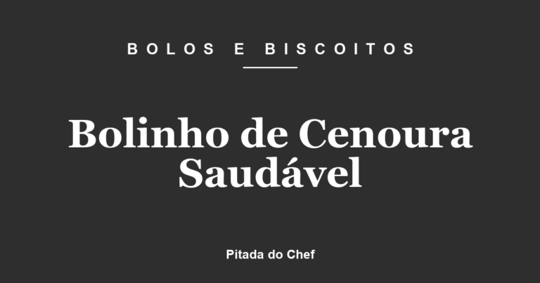 Bolinho de Cenoura Saudável