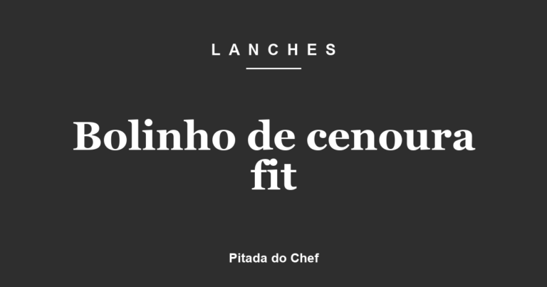 Bolinho de cenoura fit