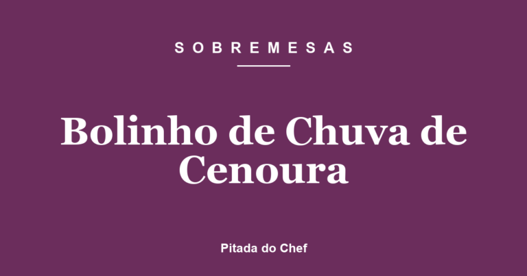 Bolinho de Chuva de Cenoura
