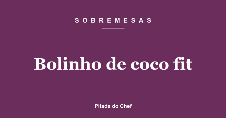 Bolinho de coco fit