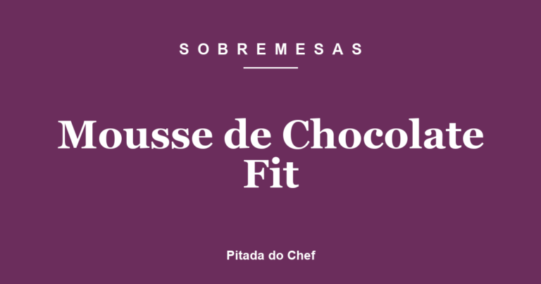 Mousse de Chocolate Fit