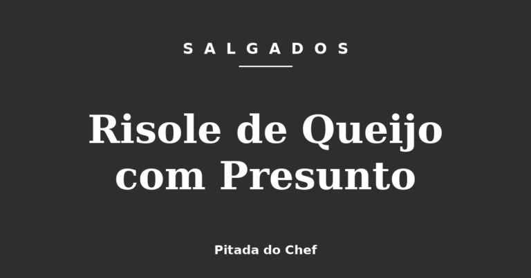 Risole de Queijo com Presunto