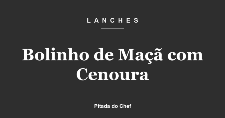 Bolinho de Maçã com Cenoura