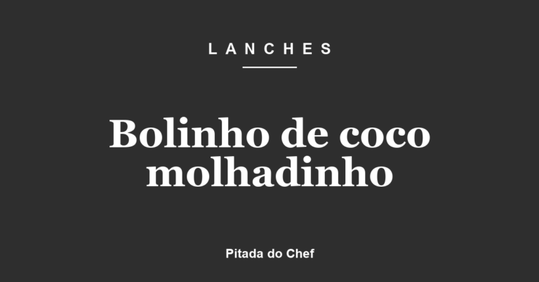 Bolinho de coco molhadinho
