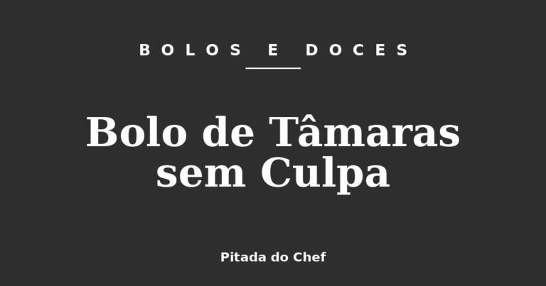 Bolo de Tâmaras sem Culpa