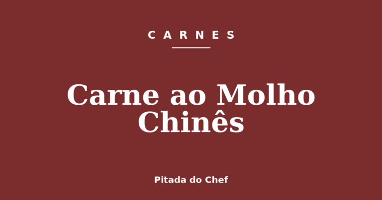 Carne ao Molho Chinês