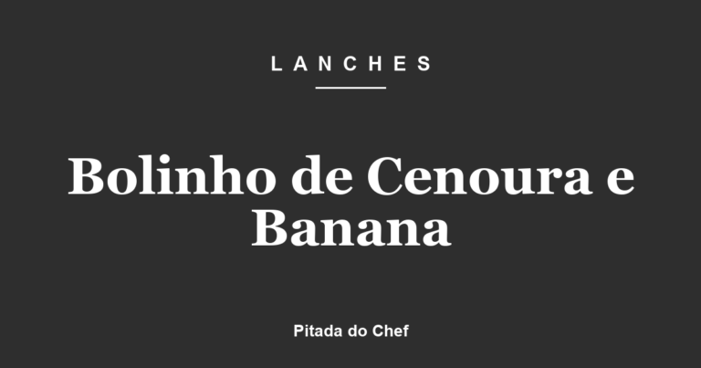 Bolinho de Cenoura e Banana