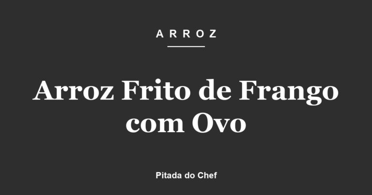 Arroz Frito de Frango com Ovo