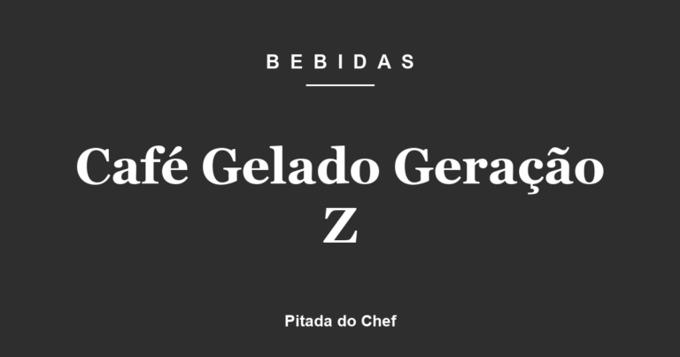 Café Gelado Geração Z