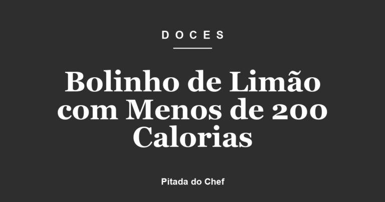 Bolinho de Limão com Menos de 200 Calorias