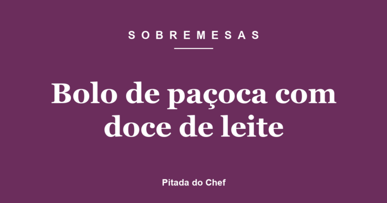 Bolo de paçoca com doce de leite