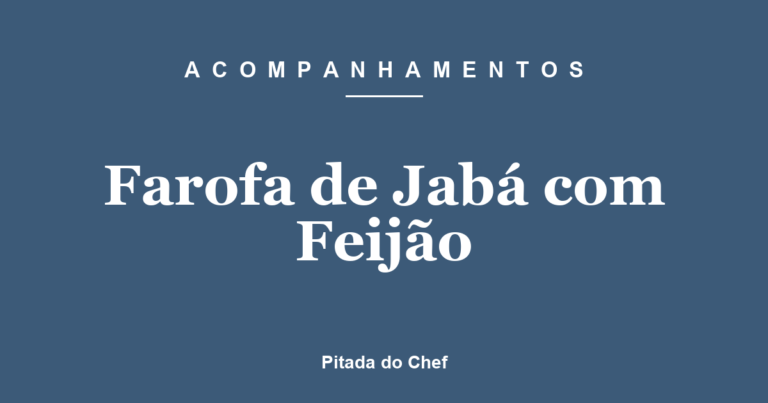 Farofa de Jabá com Feijão
