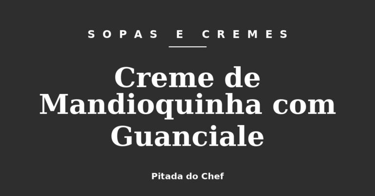 Creme de Mandioquinha com Guanciale