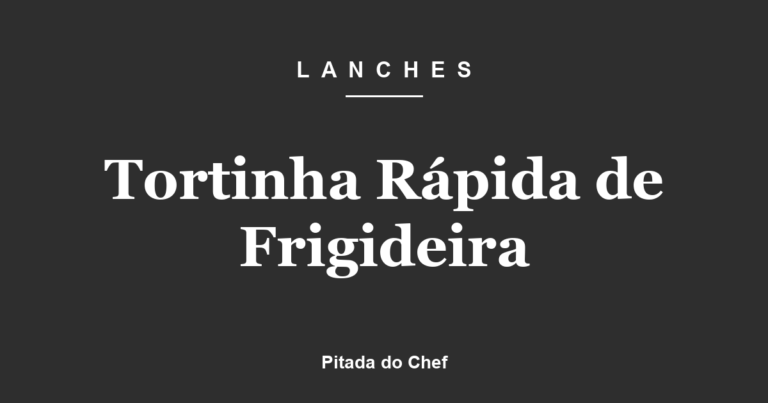 Tortinha Rápida de Frigideira