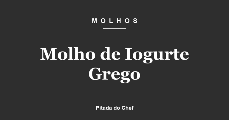 Molho de Iogurte Grego