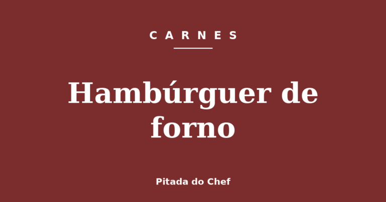 Hambúrguer de forno
