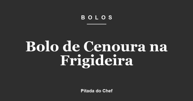 Bolo de Cenoura na Frigideira