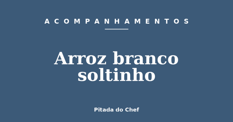Arroz branco soltinho