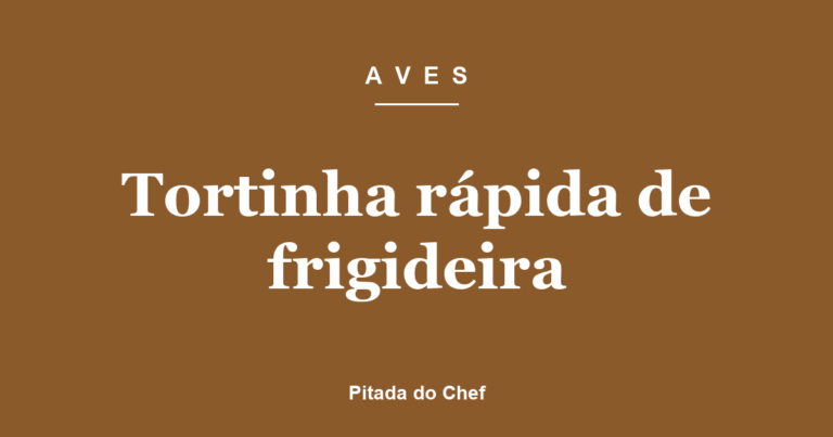 Tortinha rápida de frigideira