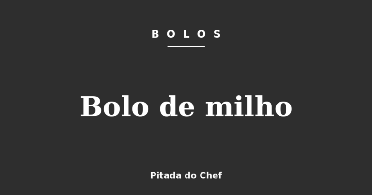 Bolo de milho