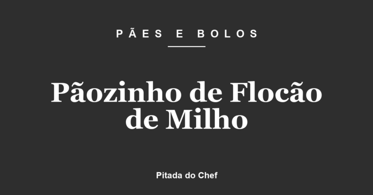 Pãozinho de Flocão de Milho