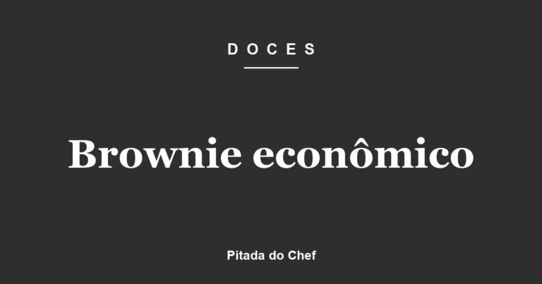 Brownie econômico
