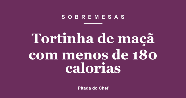Tortinha de maçã com menos de 180 calorias