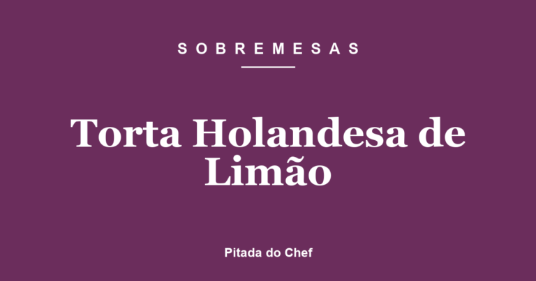 Torta Holandesa de Limão
