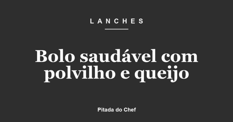 Bolo saudável com polvilho e queijo