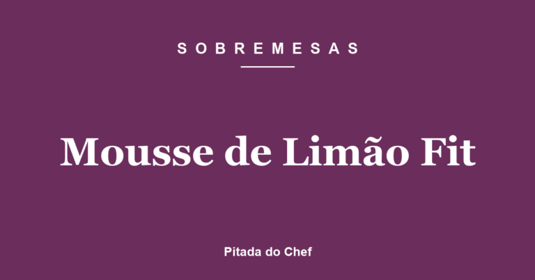 Mousse de Limão Fit