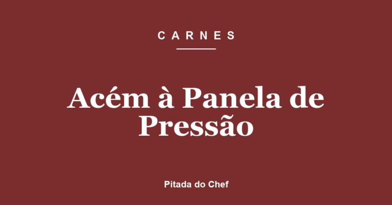 Acém à Panela de Pressão