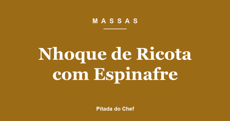 Nhoque de Ricota com Espinafre
