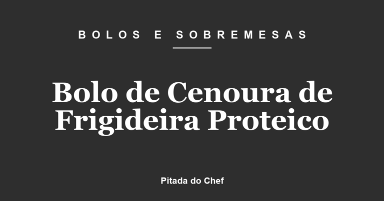 Bolo de Cenoura de Frigideira Proteico