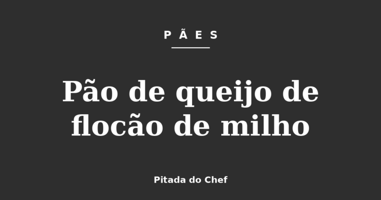 Pão de queijo de flocão de milho