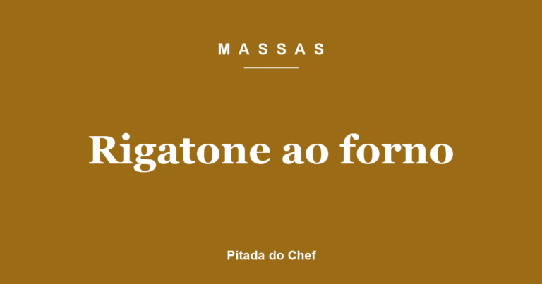 Rigatone ao forno