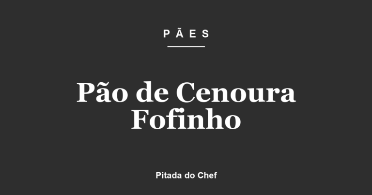 Pão de Cenoura Fofinho