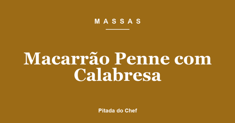 Macarrão Penne com Calabresa